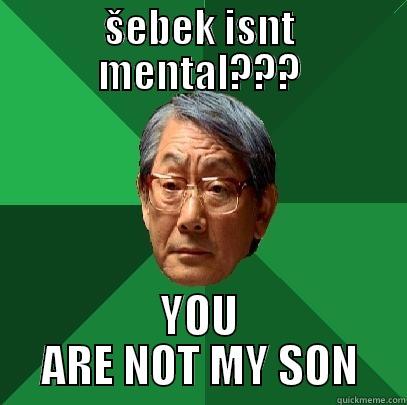 ŠEBEK ISNT MENTAL??? YOU ARE NOT MY SON High Expectations Asian Father