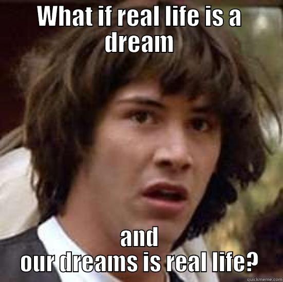 WHAT IF REAL LIFE IS A DREAM AND OUR DREAMS IS REAL LIFE? conspiracy keanu