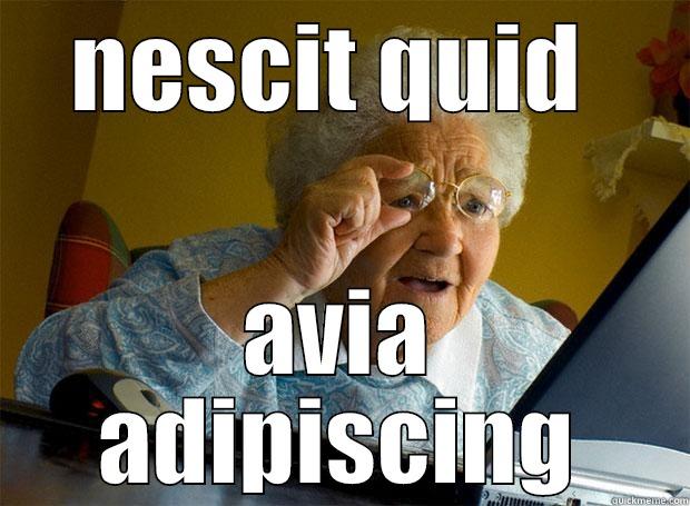 NESCIT QUID  AVIA ADIPISCING Grandma finds the Internet