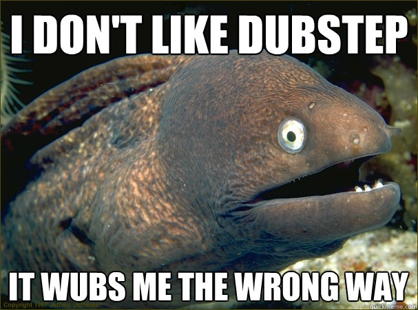 I don't like dubstep it wubs me the wrong way  Bad Joke Eel