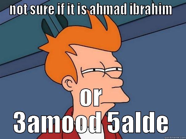 NOT SURE IF IT IS AHMAD IBRAHIM  OR 3AMOOD 5ALDE Futurama Fry