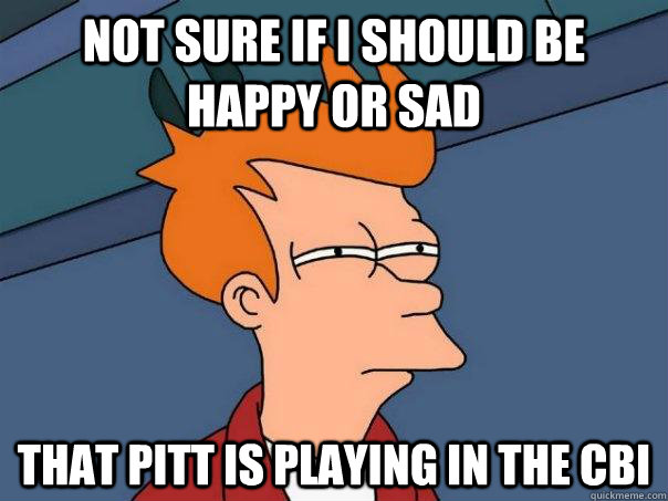 Not sure if I should be happy or sad that pitt is playing in the CBI  Futurama Fry