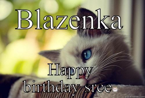 BLAZENKA HAPPY BIRTHDAY SRCE First World Problems Cat