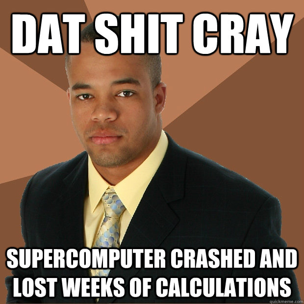 dat shit cray supercomputer crashed and lost weeks of calculations  Successful Black Man