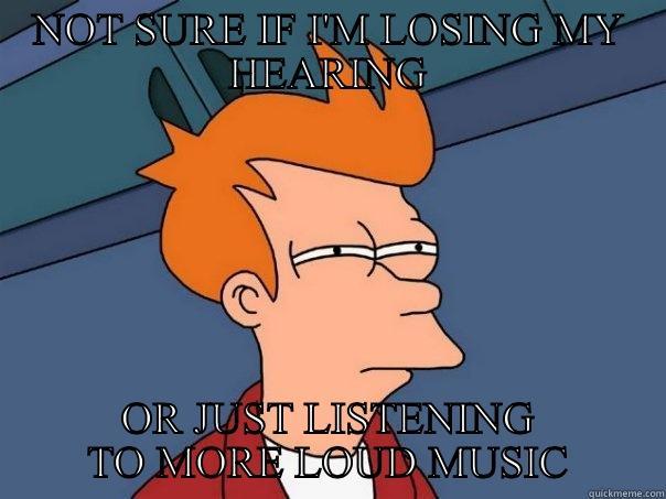 NOT SURE IF I'M LOSING MY HEARING OR JUST LISTENING TO MORE LOUD MUSIC Futurama Fry