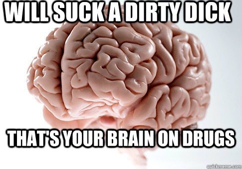 will suck a dirty dick That's your brain on drugs  Scumbag Brain