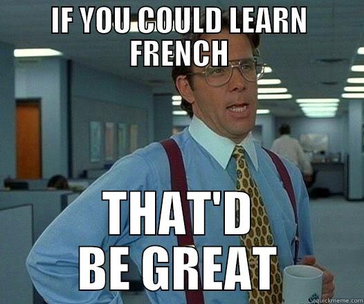 IF YOU COULD LEARN FRENCH THAT'D BE GREAT Office Space Lumbergh