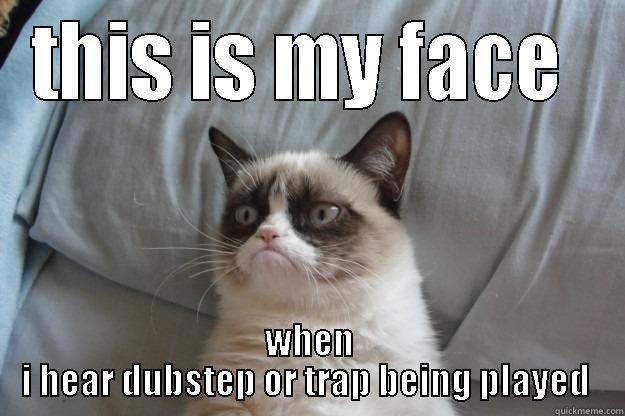 THIS IS MY FACE  WHEN I HEAR DUBSTEP OR TRAP BEING PLAYED  Grumpy Cat