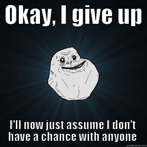  OKAY, I GIVE UP  I'LL NOW JUST ASSUME I DON'T HAVE A CHANCE WITH ANYONE Forever Alone