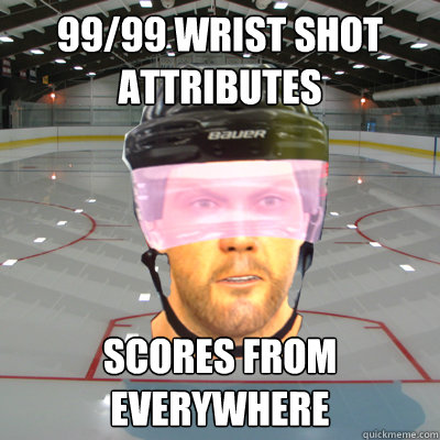 99/99 WRIST SHOT ATTRIBUTES SCORES FROM EVERYWHERE - 99/99 WRIST SHOT ATTRIBUTES SCORES FROM EVERYWHERE  Scumbag EASHL Playah