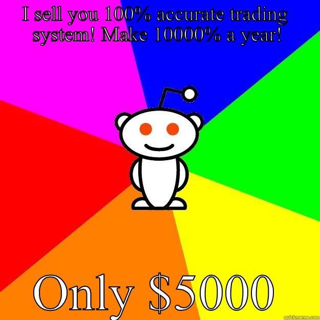 I SELL YOU 100% ACCURATE TRADING  SYSTEM! MAKE 10000% A YEAR! ONLY $5000 Reddit Alien