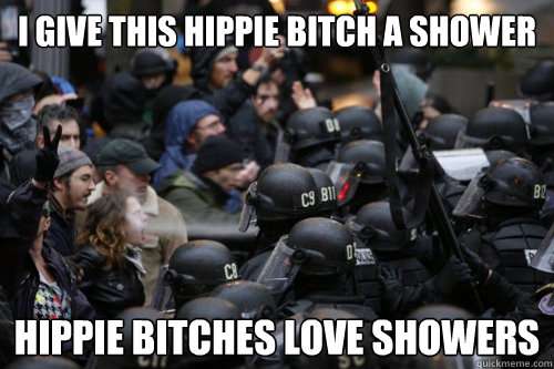 I give this hippie bitch a shower hippie bitches love showers  