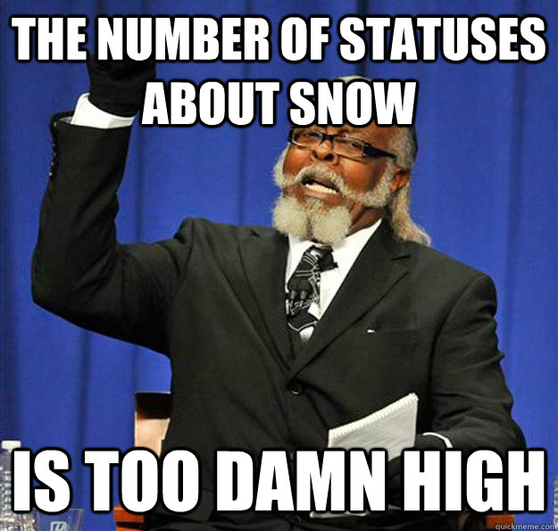 The number of statuses about snow Is too damn high  Jimmy McMillan