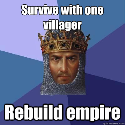 Survive with one villager Rebuild empire  Age of Empires