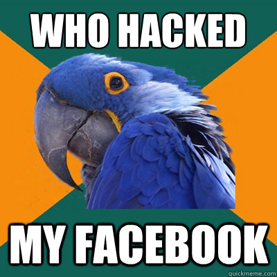 Who hacked my facebook - Who hacked my facebook  Paranoid Parrot