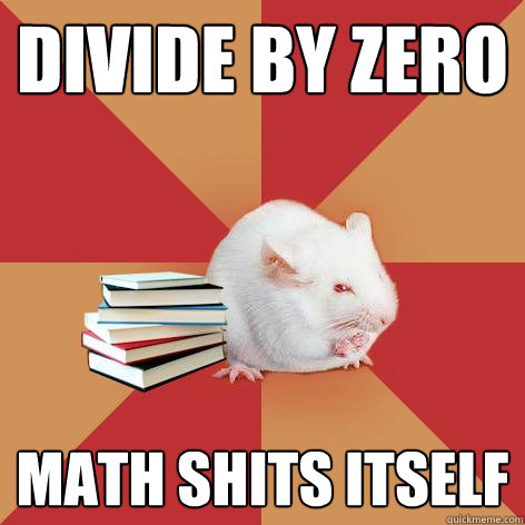 Divide By zero math shits itself - Divide By zero math shits itself  Science Major Mouse