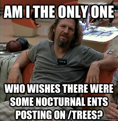 Am I the only one who wishes there were some nocturnal ents posting on /trees? - Am I the only one who wishes there were some nocturnal ents posting on /trees?  The Dude