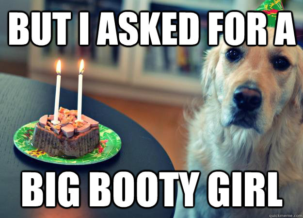 But I asked for a Big booty girl  Sad Birthday Dog