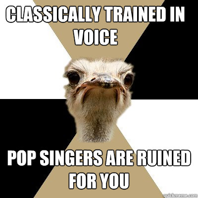 classically trained in voice Pop singers are ruined for you  Music Major Ostrich