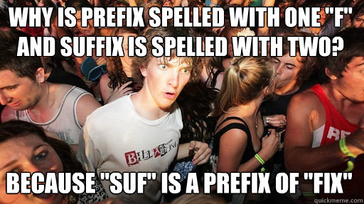 Why is prefix spelled with one 