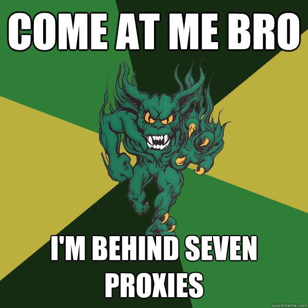 Come at me bro i'm behind seven proxies  Green Terror