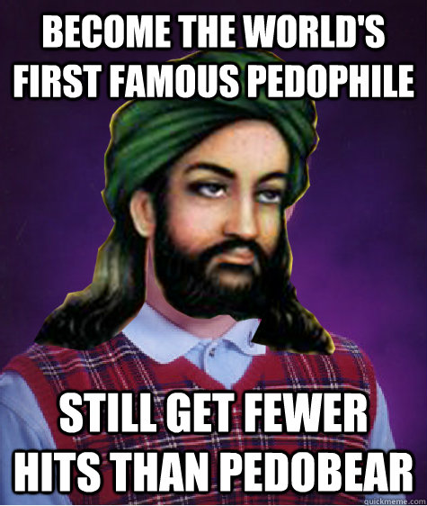 become the world's first famous pedophile still get fewer hits than pedobear  