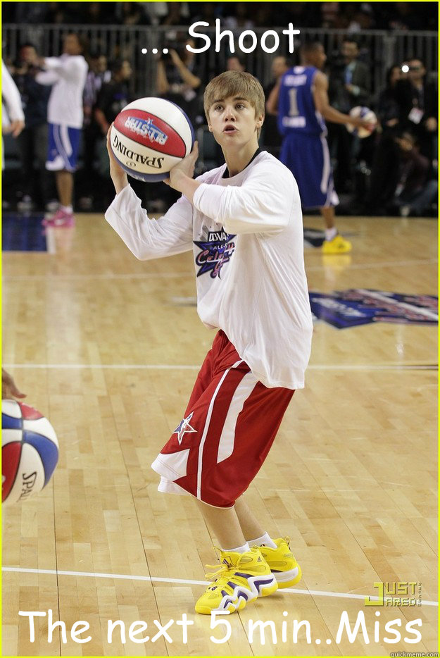 ... Shoot The next 5 min..Miss  Justin Bieber Basketball Dreams