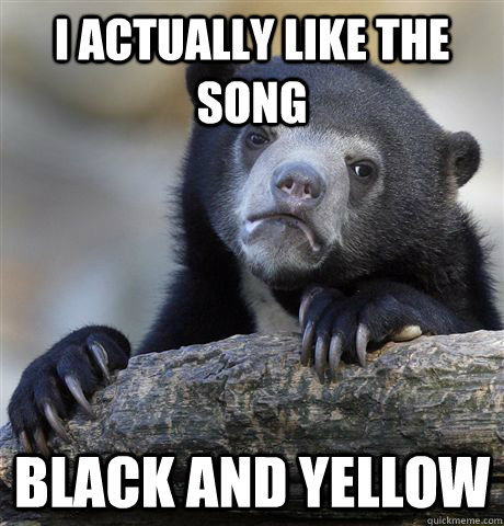 i actually like the song black and yellow  Confession Bear