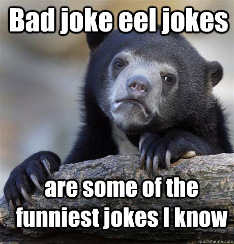 Bad joke eel jokes are some of the funniest jokes I know  Confession Bear