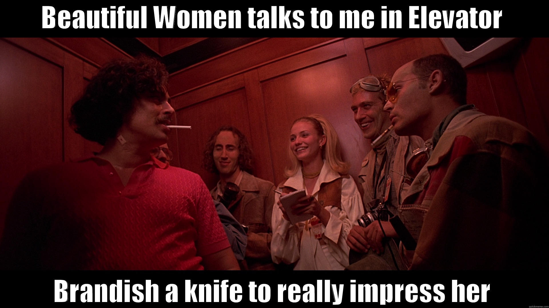 BEAUTIFUL WOMEN TALKS TO ME IN ELEVATOR BRANDISH A KNIFE TO REALLY IMPRESS HER Misc