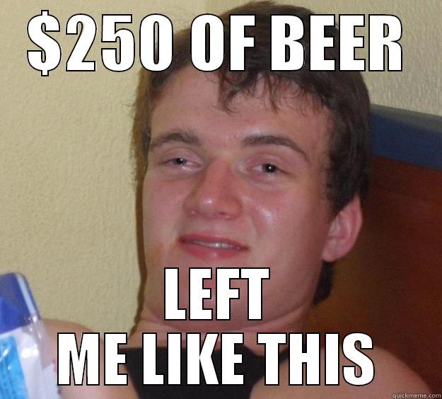 $250 OF BEER LEFT ME LIKE THIS 10 Guy