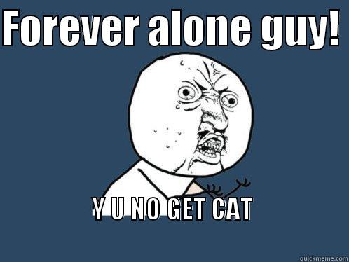 Y U NO GET CAT - FOREVER ALONE GUY!  Y U NO GET CAT                                                               Y U No