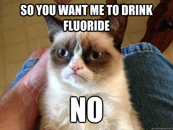 so you want me to drink fluoride  no - so you want me to drink fluoride  no  AngryCat