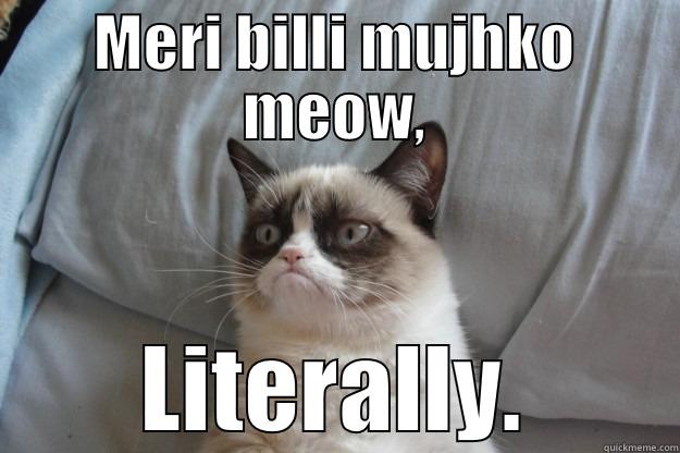 MERI BILLI MUJHKO MEOW, LITERALLY. Grumpy Cat