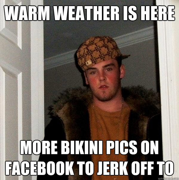 warm weather is here more bikini pics on facebook to jerk off to  Scumbag Steve