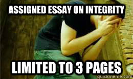 Assigned Essay on integrity Limited to 3 pages  Christian College Kid Problems