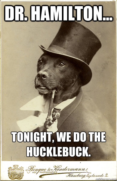 Dr. Hamilton... Tonight, we do the hucklebuck.  Old Money Dog