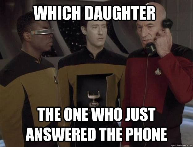 WHICH DAUGHTER The one who just answered the phone - WHICH DAUGHTER The one who just answered the phone  Android Phone