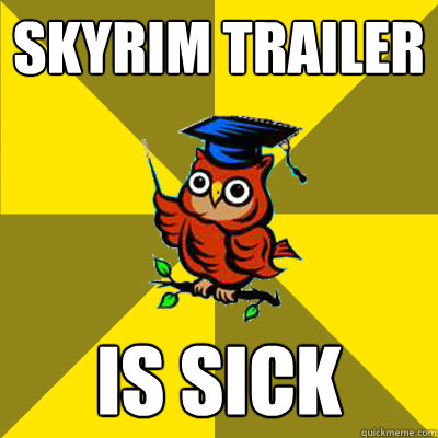 skyrim trailer is sick  Observational Owl