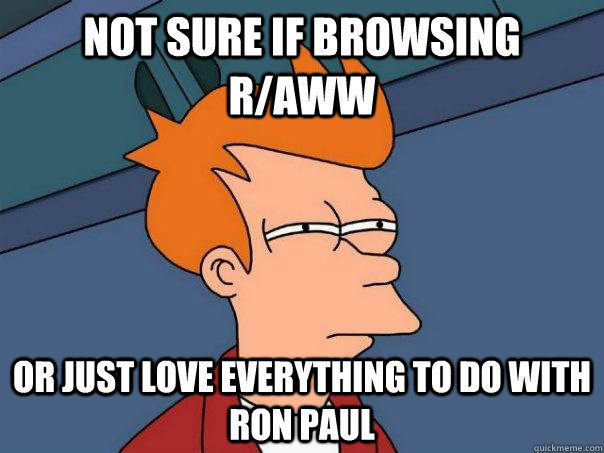 Not sure if browsing r/aww or just love everything to do with Ron Paul - Not sure if browsing r/aww or just love everything to do with Ron Paul  Futurama Fry