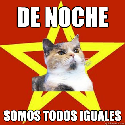 de noche somos todos iguales  Lenin Cat