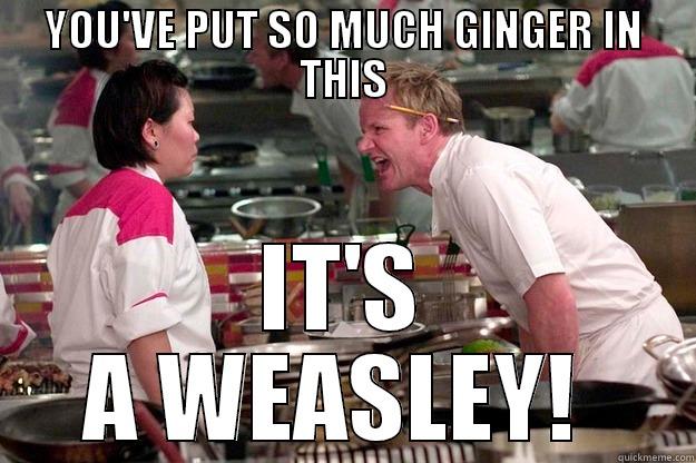 YOU'VE PUT SO MUCH GINGER IN THIS IT'S A WEASLEY!  