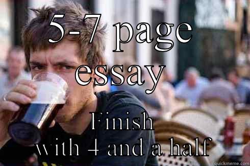 5-7 PAGE ESSAY FINISH WITH 4 AND A HALF Lazy College Senior