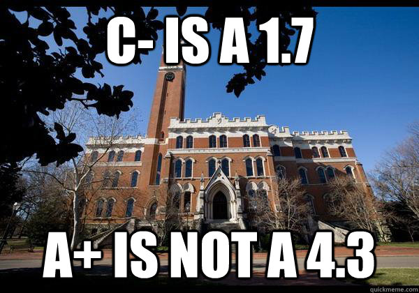 C- is a 1.7 A+ is not a 4.3  