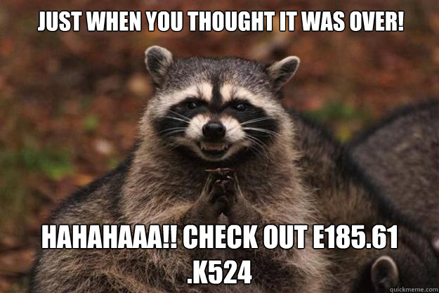 Just When You Thought It Was Over! hahahaaa!! Check Out E185.61 .K524    Evil Plotting Raccoon