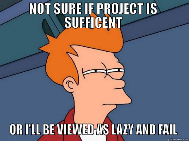 project woes - NOT SURE IF PROJECT IS SUFFICENT OR I'LL BE VIEWED AS LAZY AND FAIL Futurama Fry