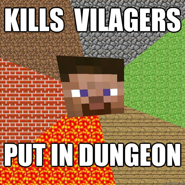 kills  vilagers put in dungeon  - kills  vilagers put in dungeon   Minecraft