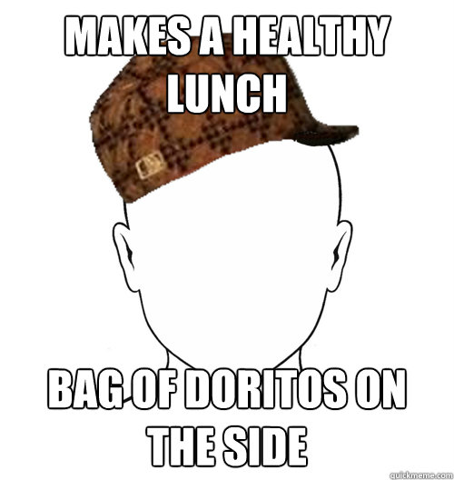 Makes a healthy lUNCH Bag of doritos on the side  