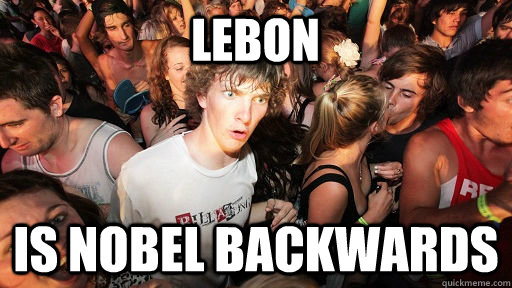 Lebon is nobel backwards - Lebon is nobel backwards  Sudden Clarity Clarence