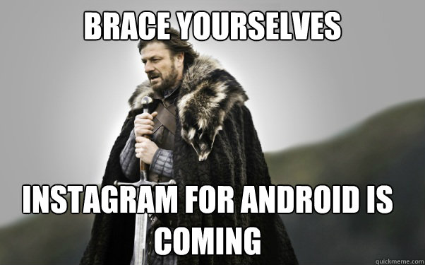 BRACE YOURSELVES Instagram for Android is coming  Ned Stark